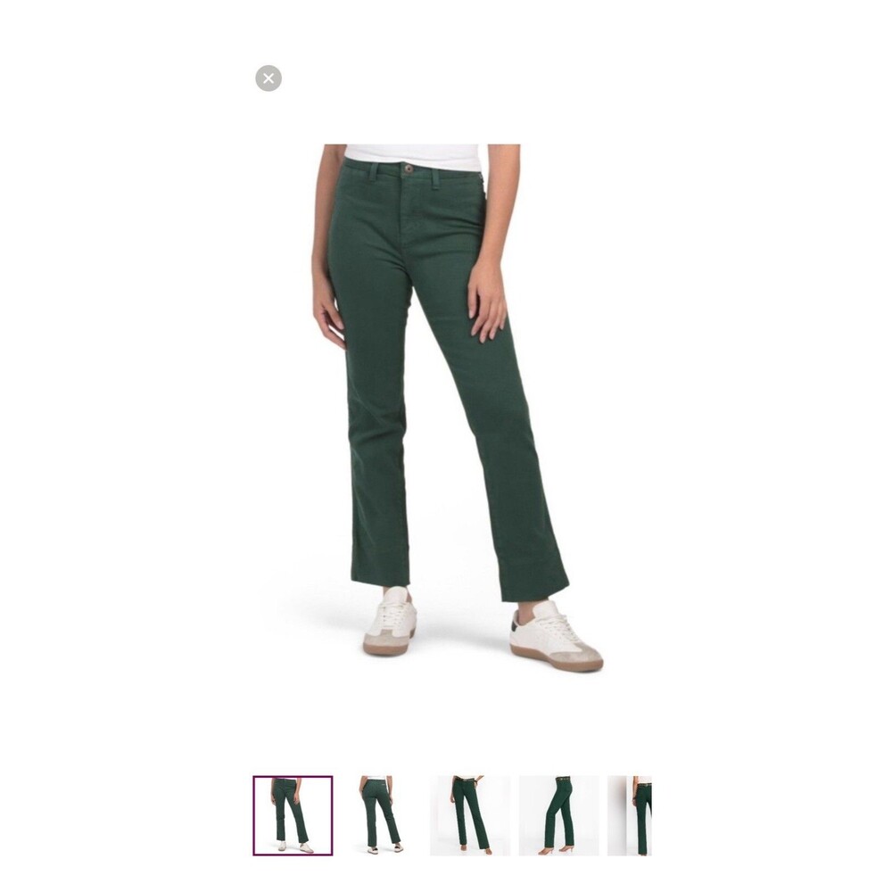 New With Tag Johnny Was Sancere Straight Leg Jeans Size 26 Green Denim